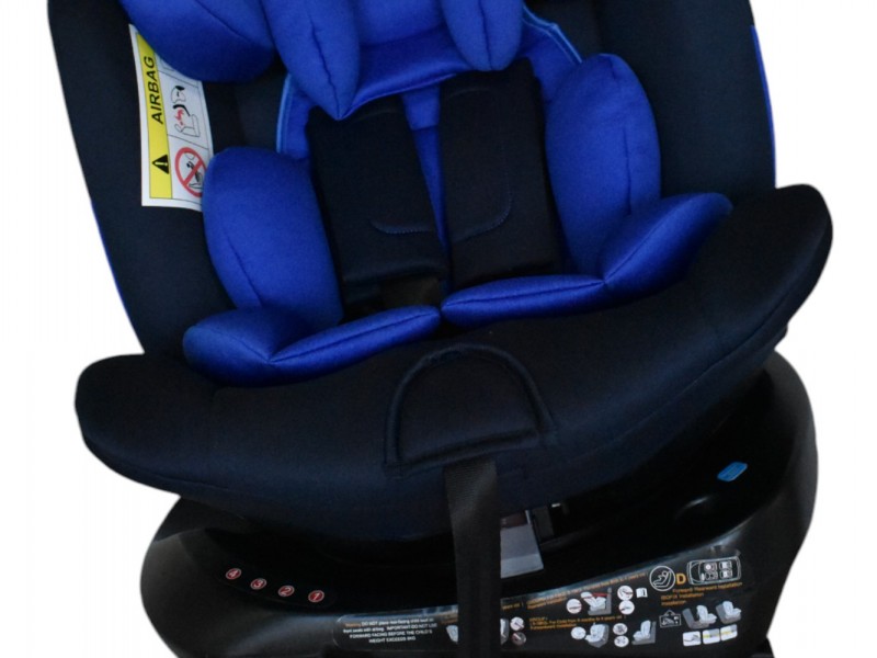 Καθισματάκι αυτοκινήτου Baby One isofix για βάρος 0 έως 36kg περιστρεφόμενο 360 μοίρες σε μαύρο μπλε