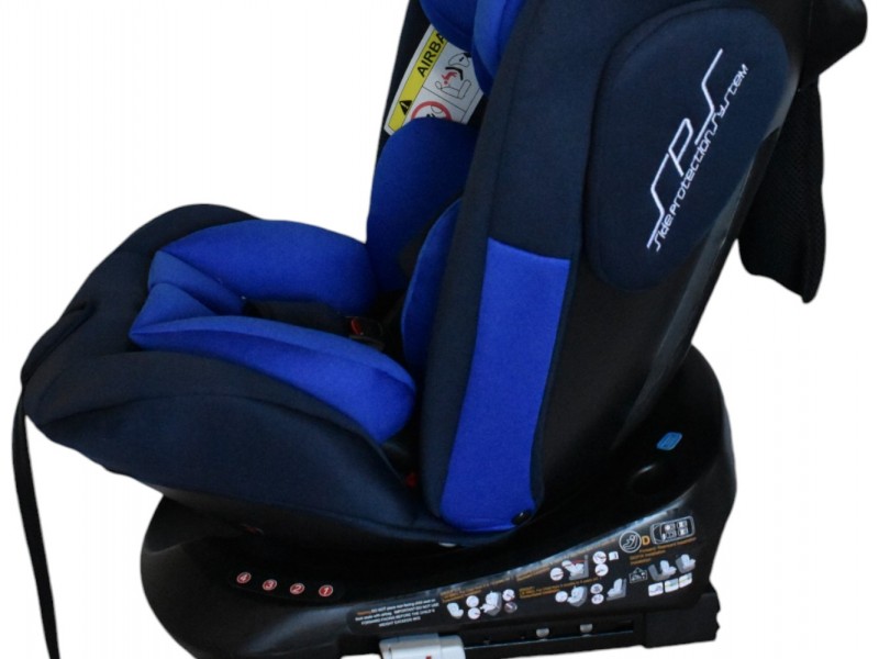 Καθισματάκι αυτοκινήτου Baby One isofix για βάρος 0 έως 36kg περιστρεφόμενο 360 μοίρες σε μαύρο μπλε
