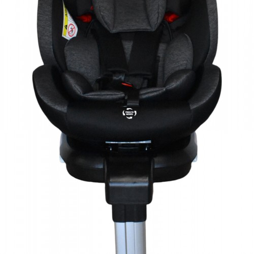 Καθισματάκι αυτοκινήτου Baby Plus isofix για βάρος 0 έως 36kg περιστρεφόμενο 360 μοίρες σε μαύρο με σκούρο γκρι