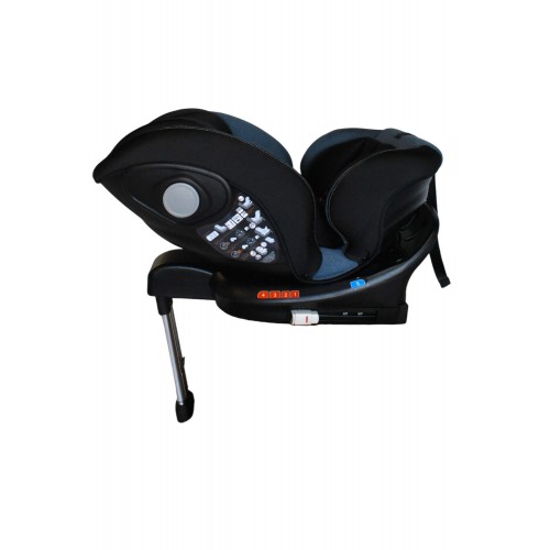 Καθισματάκι αυτοκινήτου Baby Plus isofix για βάρος 0 έως 36kg περιστρεφόμενο 360 μοίρες σε μαύρο με μπλε