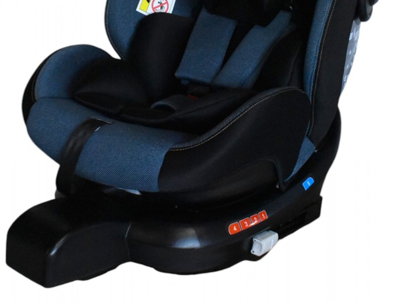 Καθισματάκι αυτοκινήτου Baby Plus isofix για βάρος 0 έως 36kg περιστρεφόμενο 360 μοίρες σε μαύρο με μπλε