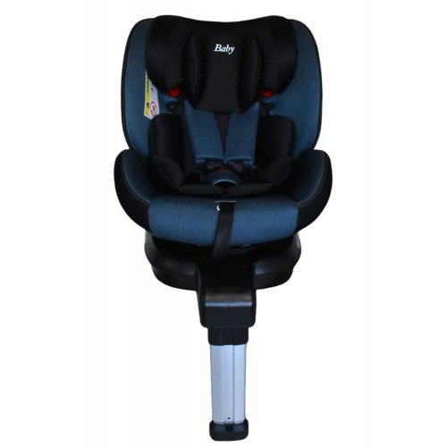 Καθισματάκι αυτοκινήτου Baby Plus isofix για βάρος 0 έως 36kg περιστρεφόμενο 360 μοίρες σε μαύρο με μπλε