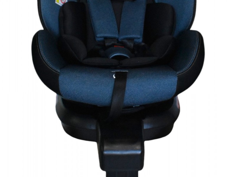 Καθισματάκι αυτοκινήτου Baby Plus isofix για βάρος 0 έως 36kg περιστρεφόμενο 360 μοίρες σε μαύρο με μπλε