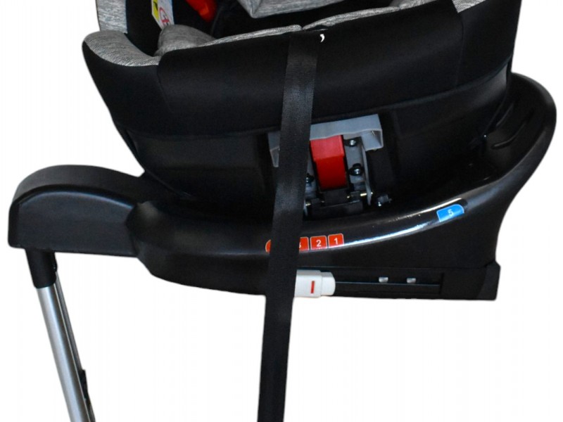 Καθισματάκι αυτοκινήτου Baby Plus isofix για βάρος 0 έως 36kg περιστρεφόμενο 360 μοίρες σε μαύρο με ανοιχτό γκρι