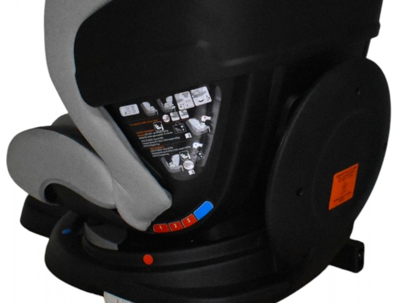 Καθισματάκι αυτοκινήτου Baby and Kid isofix για βάρος 0 έως 36kg περιστρεφόμενο 360 μοίρες σε μαύρο με γκρι