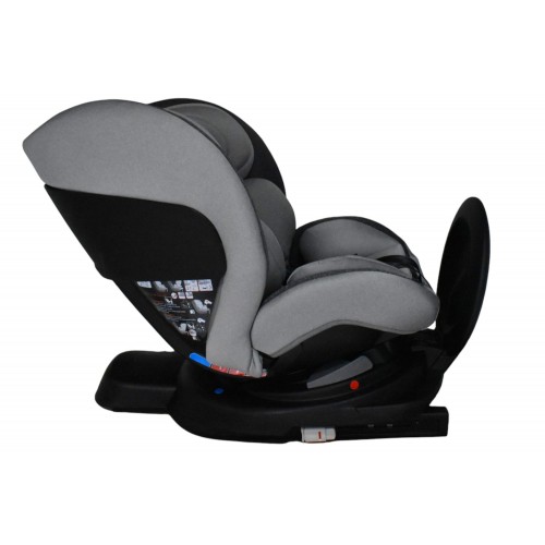 Καθισματάκι αυτοκινήτου Baby and Kid isofix για βάρος 0 έως 36kg περιστρεφόμενο 360 μοίρες σε μαύρο με γκρι
