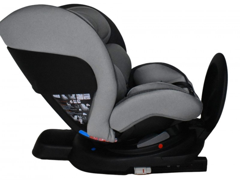 Καθισματάκι αυτοκινήτου Baby and Kid isofix για βάρος 0 έως 36kg περιστρεφόμενο 360 μοίρες σε μαύρο με γκρι