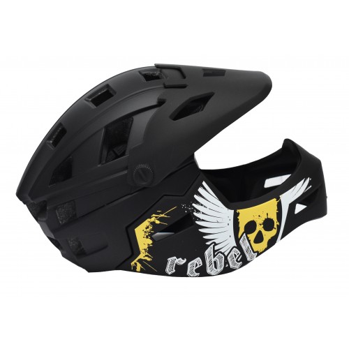 Full Face Κράνος ποδηλάτου BMX Freeride - Downhill ΜΟΟΝ matt Grey with yellow