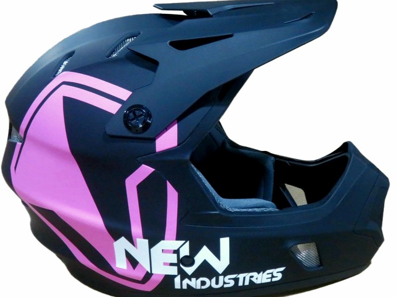 Full Face Κράνος ποδηλάτου BMX Freeride - Downhill ΜΟΟΝ matt Black with Pink
