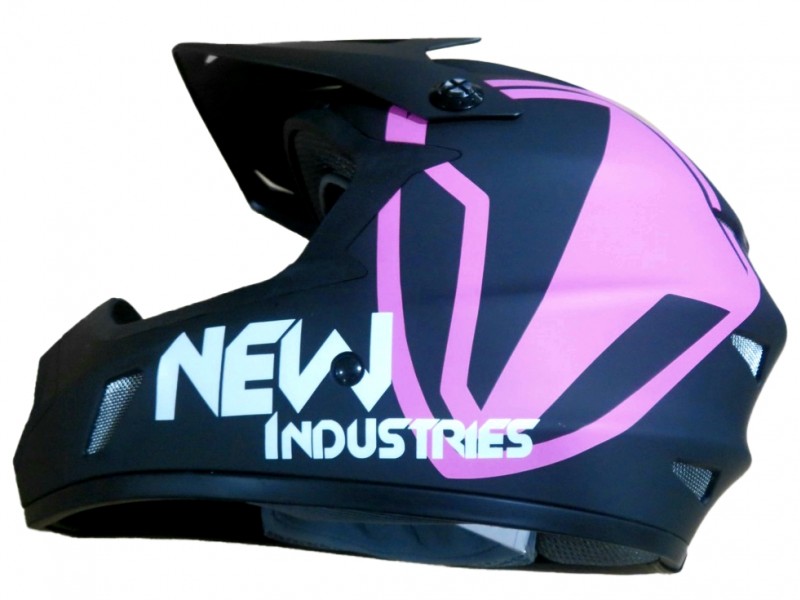 Full Face Κράνος ποδηλάτου BMX Freeride - Downhill ΜΟΟΝ matt Black with Pink