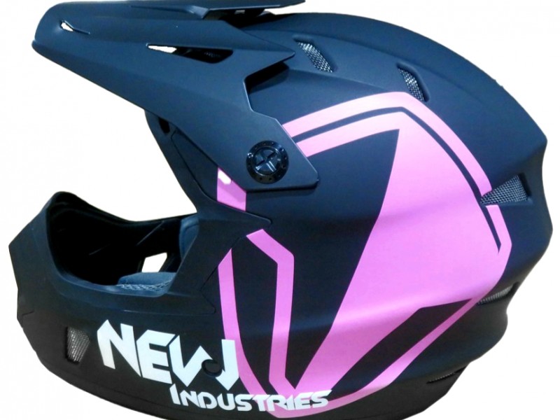Full Face Κράνος ποδηλάτου BMX Freeride - Downhill ΜΟΟΝ matt Black with Pink