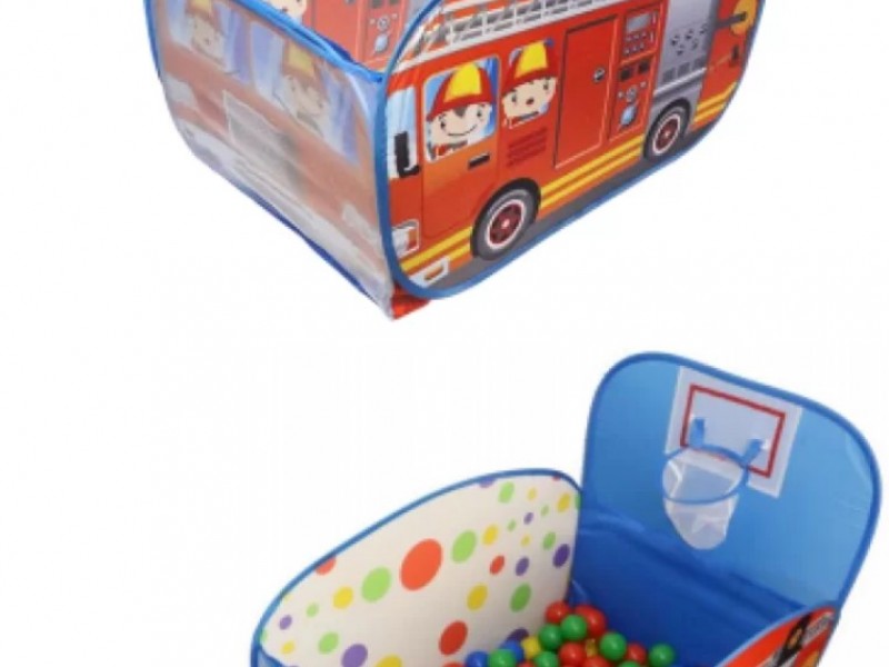 Παιδικός Παιδότοπος Παιχνιδιού Magic Fire Truck Ball pit 2 σε 1 με 100 μπαλάκια