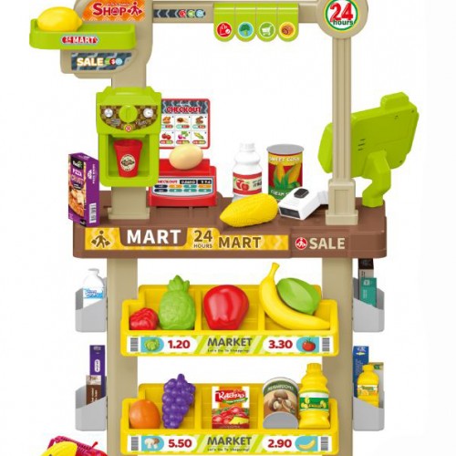 Παιδικό παιχνίδι μίμησης Super Market 61 τεμαχίων με αξεσουάρ, ταμείο, ζυγαριά και ράφια