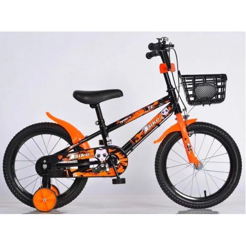 Παιδικό Ποδήλατο t2 bike 12 ίντσες με καλάθι σε μαύρο πορτοκαλί