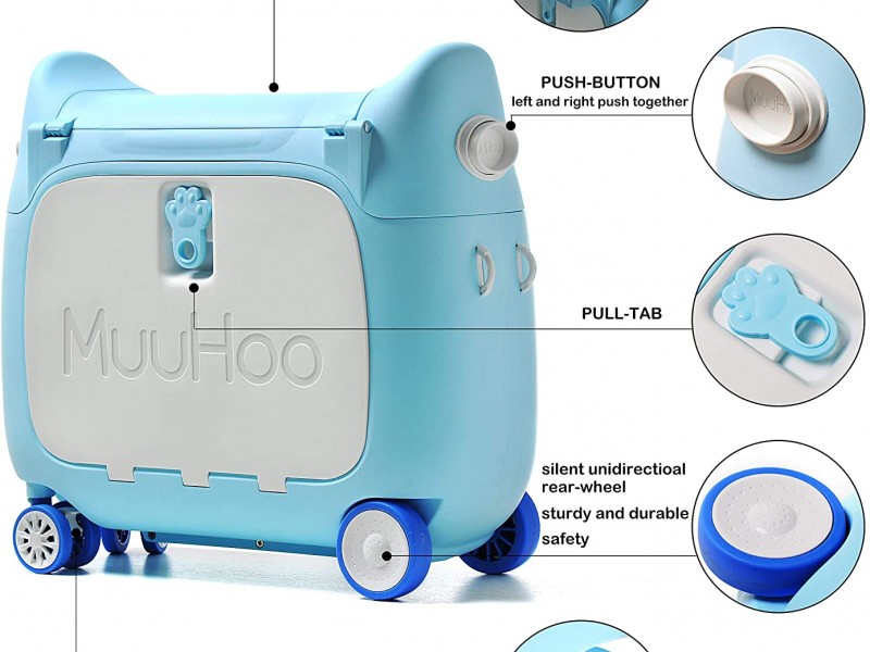 Παιδική Βαλίτσα Ταξιδιου Καμπίνας  τρόλευ Penguin Blue Kids Luggage